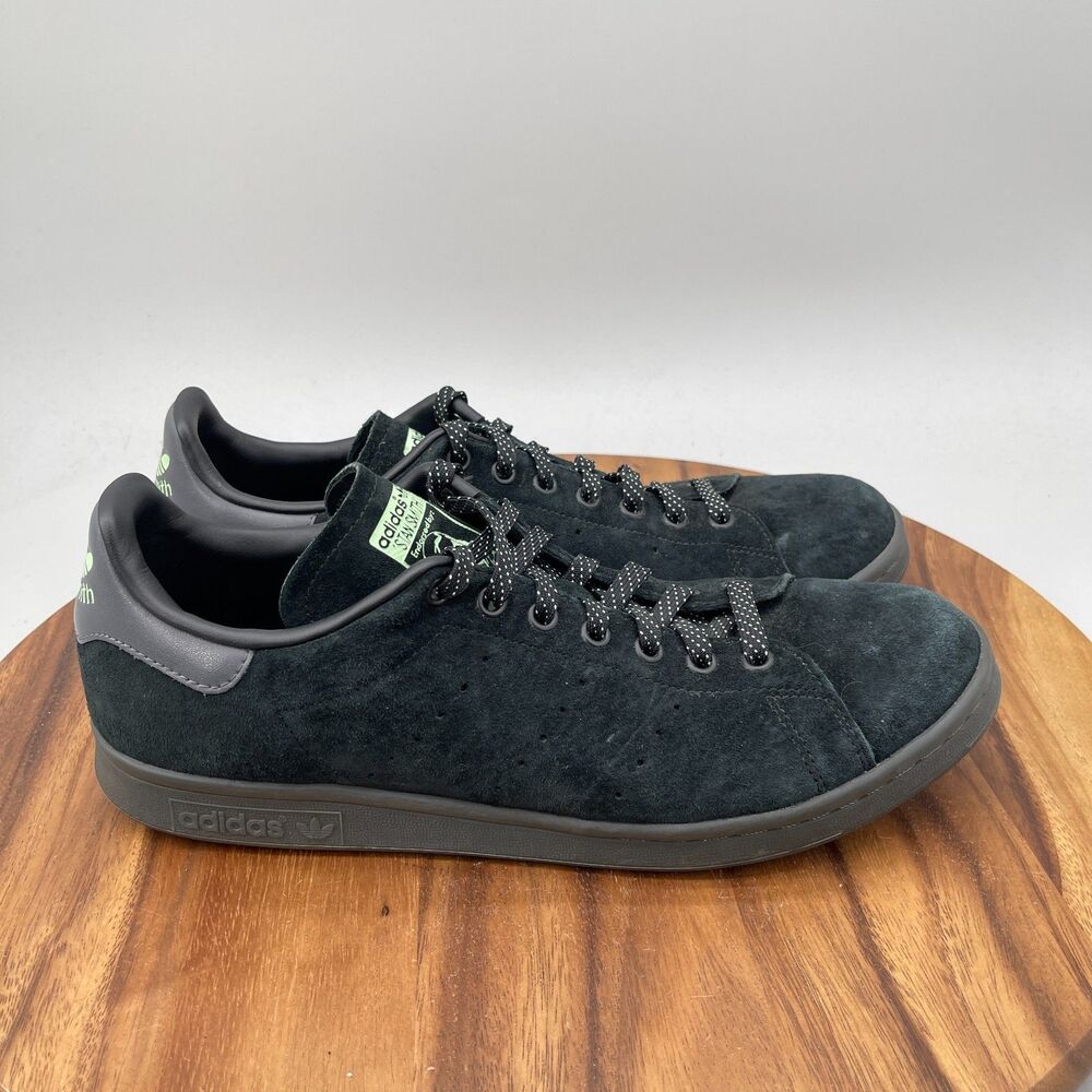 Adidas Stan Smith Shoes Mens Size 11 Black Suede Casual Comfort Walking Sneakers